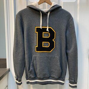 Boston Bruins Mitchell and Ness Throwback Varsity B Logo Hoodie Size Small